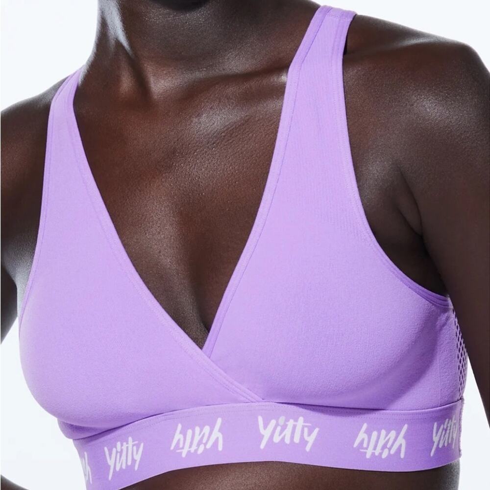 Yitty Major Label Cross-Front Bralette in Amethyst Rocks Size X-Small